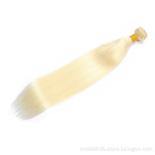 Wholesale price 613 straight hair virgin brazilian blonde color human hair bundles full cuticle aligned 613 hair